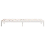 ZNTS Extra Long Bed Frame without Mattress White 90x220 cm Solid Wood Pine 852417