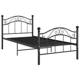 Bed Frame without Mattress Black Metal 100x200 cm 324991