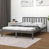 Bed Frame without Mattress Grey Solid Wood Pine 200x200 cm 3105093