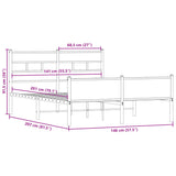 Bed Frame without Mattress Smoked Oak 140x200 cm Engineered Wood 4017237