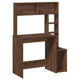 Desk with Shelves Brown Oak 100x45x140 cm Engineered Wood 860442