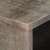 TV Cabinet Grey 130x30x46 cm Solid Rough Mango Wood 282743
