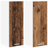 Hanging Cabinet 2 pcs Old Wood and White 30 x 31 x 80 cm 884255