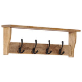 Wall-mounted Coat Rack with 4 Hooks Solid Wood Mango 358956