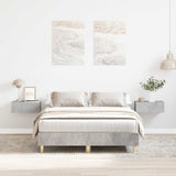 Bed Frame No Mattress Concrete Grey 140x190 cm Engineered Wood 861060