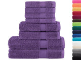 8 Piece Premium Towel Set SOLUND Purple 600 gsm 137545