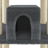 Cat Tree with Sisal Scratching Posts Dark Grey 216 cm 171529