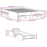 Bed Frame with Drawers without Mattress Grey Sonoma 135x190 cm Double 3280410