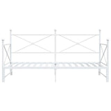 Daybed with Trundle without Mattress White 100x190 cm Steel 4104690