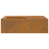 Fire Pit Brown 100 x 100 x 30 cm Weathering Steel 859001