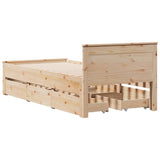 Bed Frame without Mattress with Headboard 75x190 cm Small Single Solid Wood Pine 3308789