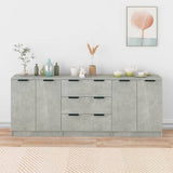 3 Piece Sideboards Concrete Grey Engineered Wood 3115783
