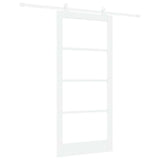 Sliding Door ORKDAL White 93 x 202 cm Solid Pine Wood and Glass 3332092