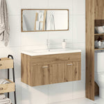 ZNTS 3 Piece Bathroom Furniture Set Artisan Oak Engineered Wood 3328912