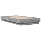 Bed Frame without Mattress Grey Sonoma 75x190 cm Small Single Engineered Wood 839642