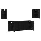 TV Cabinet Set Wall-mounted 7 pcs Black Oak 30.5 x 30 x 60 cm 3393145