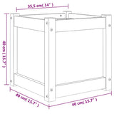 Garden Planter White 40x40x40 cm Solid Wood Pine 837406