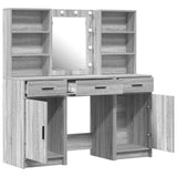 Dressing Table Set with Shelf 3 pcs Grey Sonoma Engineered Wood 3334295