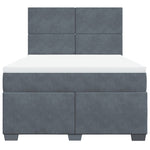 Box Spring Bed with Mattress Dark Grey 140x190 cm Velvet 3290901