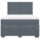 Box Spring Bed with Mattress Dark Grey 140x190 cm Velvet 3290901