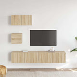 4 Piece TV Cabinet Set Sonoma Oak Engineered Wood 3114640