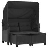 Garden Sofa Black 365781