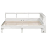 Bookcase Bed without Mattress White 200x200cm Solid Wood Pine 3324527