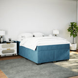 Box Spring Bed with Mattress Dark Blue 140x200 cm Velvet 3285291