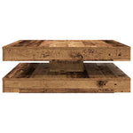 ZNTS Coffee Table 360-Degree Rotatable Old Wood 90x90x34.5 cm 3321358