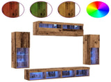 TV Cabinet Set Wall-mounted 6 pcs Old wood Engineered wood 3334380