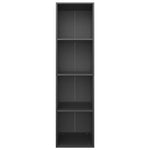Book Cabinet/TV Cabinet Black 36x30x143 cm Engineered Wood 800145