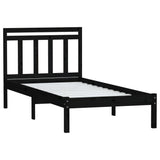 3100583 Bed Frame without Mattress Black Solid Wood 100x200 cm
