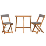 Bistro Set with Cushion 3 pcs Oil Natural Solid Acacia Wood 4105508
