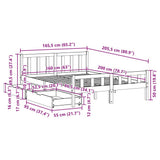 Bed Frame without Mattress White 160x200 cm Solid Wood Pine 3301584