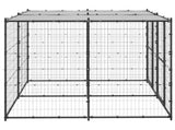 Outdoor Dog Kennel Steel with Roof 4.84 m 3082249