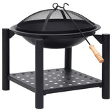 Fire Pit with Poker 54x54x55 cm Steel 313639
