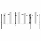 Garden Gate with Lock Woerden Grey 125 x 400 cm Steel 42008908