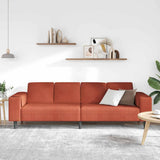 Sofa with Cushion Red Orange 250 x 77 x 76 cm Corduroy Fabric 3335107