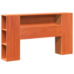 ZNTS Bookcase Bed without Mattress Wax Brown 140x190cm Solid Wood Pine 3322722