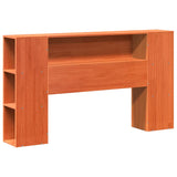 ZNTS Bookcase Bed without Mattress Wax Brown 140x190cm Solid Wood Pine 3322722