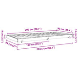 Bed Frame Wax Brown 90 x 200 cm Solid Pine Wood 864058