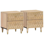 ZNTS Bedside Cabinets 2 pcs 40x33x46 cm Solid Wood Mango 358247