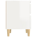 ZNTS Bedside Cabinet High Gloss White 40x35x50 cm 821830