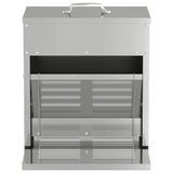 Chicken Treadle Feeder Silver 33 x 42 x 40 cm Galvanised Steel 874692