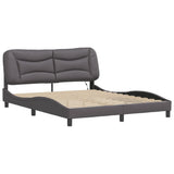 Bed Frame with LED without Mattress "Hvar" Grey 160x200 cm 3213944