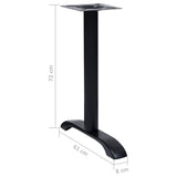 Bistro Table Legs 2 pcs Black 61x8x72 cm Cast Iron 325428