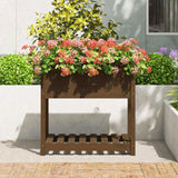 Planter with Shelf Honey Brown 82.5x54x81 cm Solid Wood Pine 823783