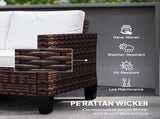 Two-Seater Rattan Outdoor Sofa - Brown T3398P328397