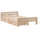 Bed Frame Natural Solid pinewood Small Double Bed Frame 3309056