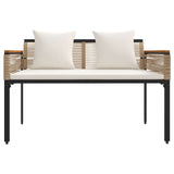 Outdoor Furniture Set Beige and Cream White Poly Rattan 42025228